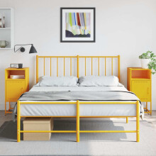 Berkfield Bedside Cabinets 2 pcs Mustard Yellow 36x39x78 cm Steel