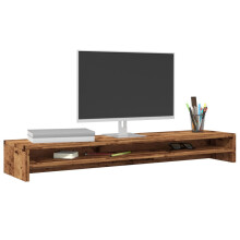 Berkfield Monitor Stand Old Wood 100x24x13 cm Engineered Wood