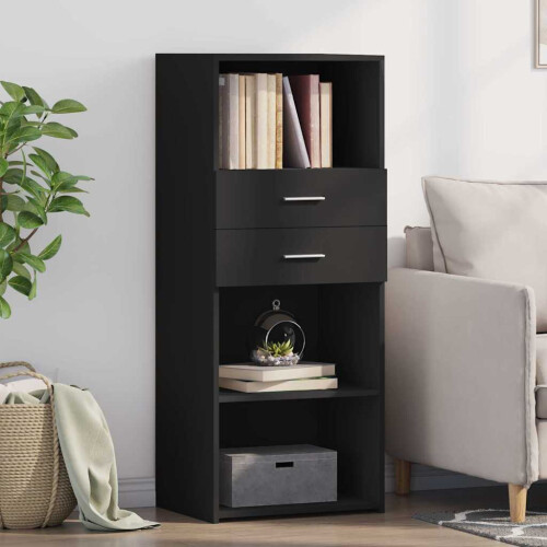 Berkfield Highboard Black 50x42.5x124 cm Engineered Wood