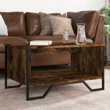 Berkfield Coffee Table Smoked Oak 75x51x40 cm Engineered Wood