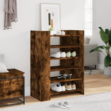 Berkfield Shoe Cabinet Smoked Oak 74.5x37.5x100 cm Engineered Wood