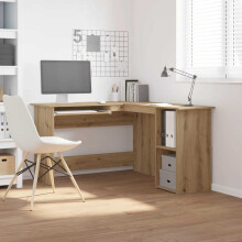Berkfield Corner Desk Artisan Oak 120x140x75 cm Engineered Wood