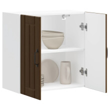 Berkfield Kitchen Wall Cabinet Lucca Brown Oak Engineered Wood