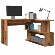 Berkfield Corner Desk Old Wood 200.5x50x76 cm Engineered Wood