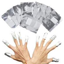 100Pcs Aluminium Foil Nail Polish Remover Wraps for Quick SoakOff Gel and Acrylic Removal