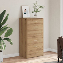 Berkfield Sideboard with 6 Drawers Artisan Oak 50x34x96 cm Engineered Wood