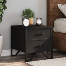 Berkfield Bedside Cabinet Black 40x41x40 cm Engineered Wood