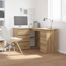 Berkfield Corner Desk Artisan Oak 145x100x76 cm Engineered Wood