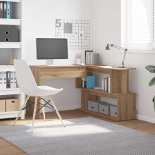 Berkfield Corner Desk Artisan Oak 200.5x50x76 cm Engineered Wood