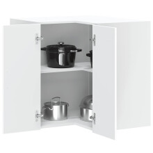 Berkfield Kitchen Wall Corner Cabinet Lucca White Engineered Wood