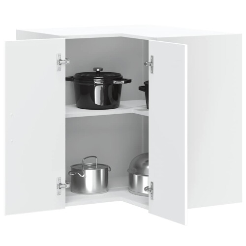 Berkfield Kitchen Wall Corner Cabinet Lucca White Engineered Wood