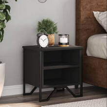 Berkfield Bedside Cabinet Black 2 pcs 40x30x40 cm Engineered Wood