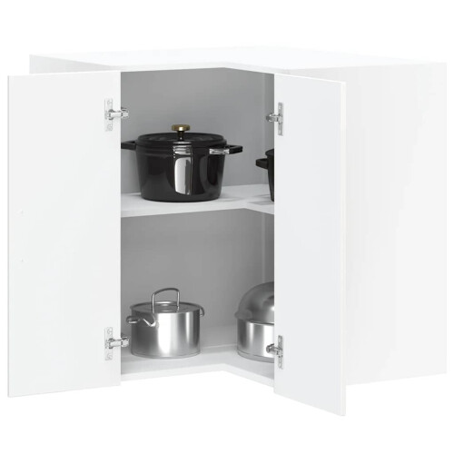 Berkfield Kitchen Wall Corner Cabinet Lucca High Gloss White Engineered Wood