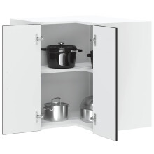 Berkfield Kitchen Wall Corner Cabinet Lucca Black Engineered Wood