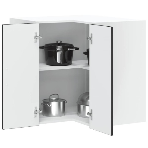 Berkfield Kitchen Wall Corner Cabinet Lucca Black Engineered Wood