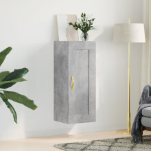 Berkfield Wall Mounted Cabinet Concrete Grey 34.5x34x90 cm Engineered Wood