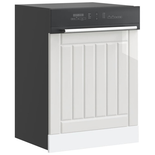 Berkfield Dishwasher Panel Lucca High Gloss White Engineered Wood