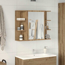 Berkfield Bathroom Mirror Cabinet Artisan Oak 80x20.5x64 cm Engineered Wood