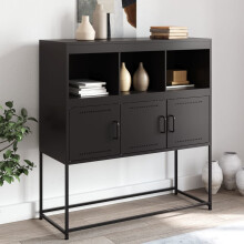 Berkfield Sideboard Black 100.5x39x107 cm Steel