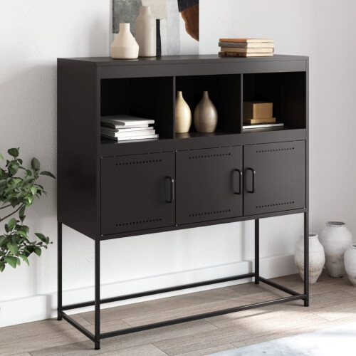 Berkfield Sideboard Black 100.5x39x107 cm Steel