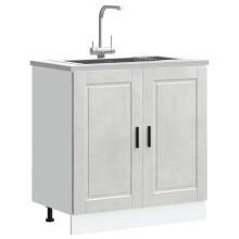 Berkfield Sink Base Cabinet†"Porto" Concrete Grey 80x46x81.5 cm†Engineered Wood