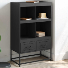 Berkfield Highboard Black 68.5x39x111.5 cm Steel