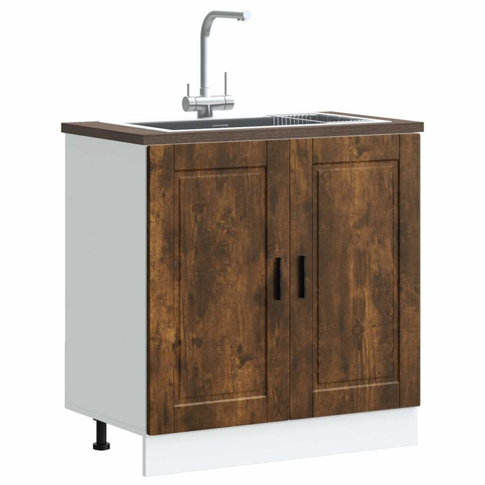 Berkfield Sink Base Cabinetâ "Porto" Smoked Oak 80X46x81.5 Cmâ Engineered Wood 8022941540751