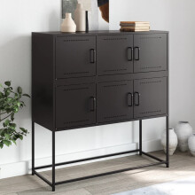 Berkfield Sideboard Black 100.5x39x107 cm Steel
