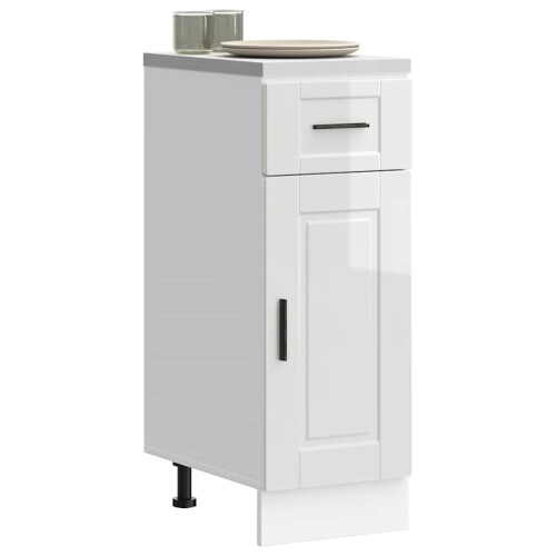 Berkfield Kitchen Base Cabinet†Porto High Gloss White Engineered Wood