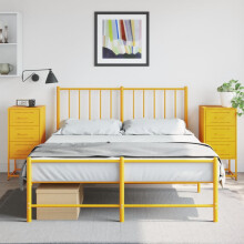 Berkfield Bedside Cabinets 2 pcs Mustard Yellow 36x39x78 cm Steel