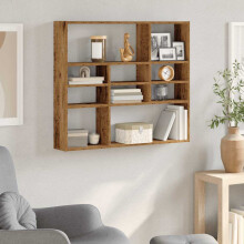 Berkfield Wall Shelf Old Wood 90x16x78 cm Engineered Wood