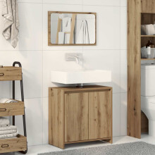Berkfield 2 Piece Bathroom Furniture Set Artisan Oak Engineered Wood