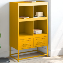 Berkfield Highboard Mustard Yellow 68.5x39x111.5 cm Steel