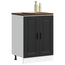 Berkfield Kitchen Base Cabinet†Porto Black Engineered Wood