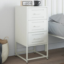 Berkfield Bedside Cabinet White 36x39x78 cm Steel