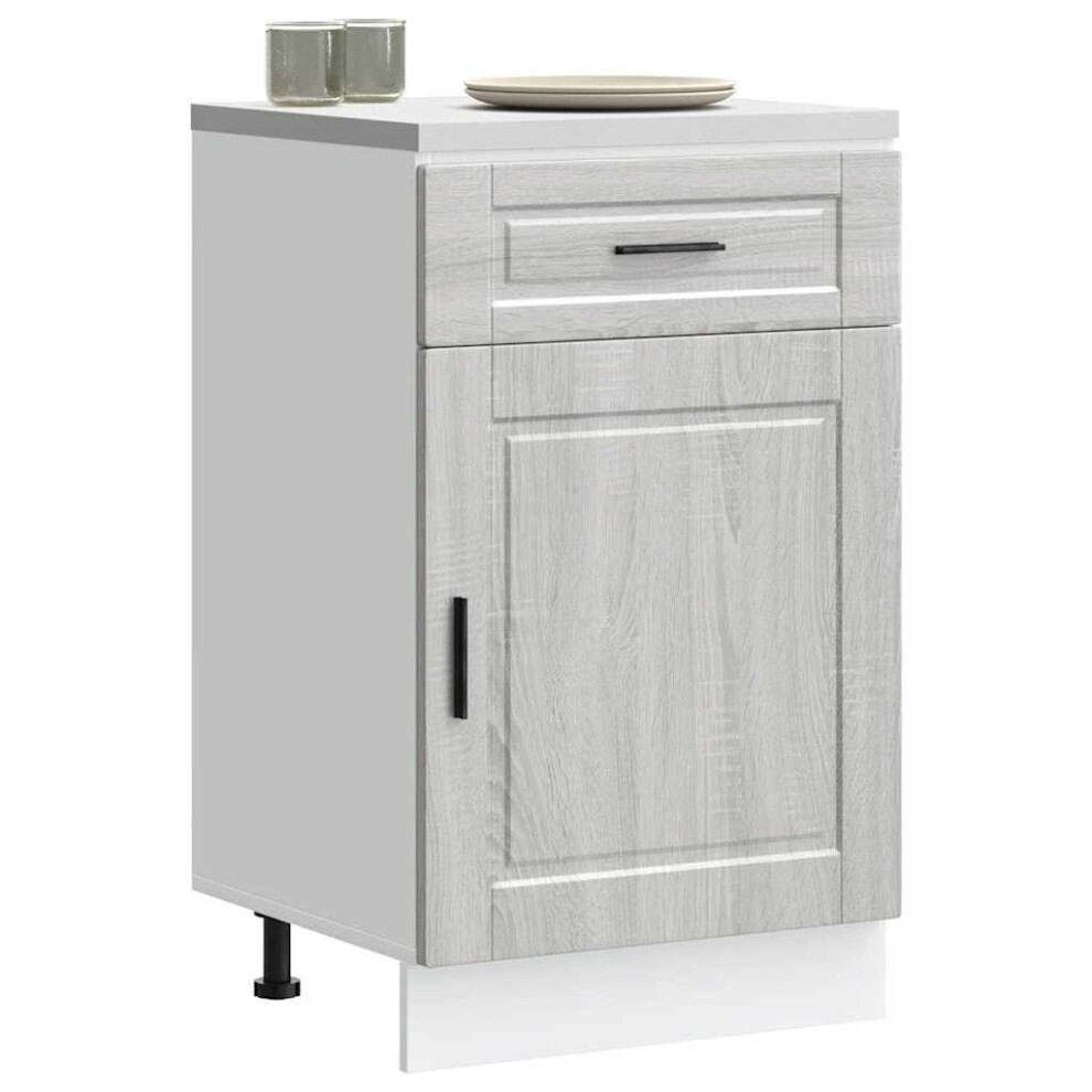 Berkfield Kitchen Base Cabinetâ Porto Grey Sonoma Engineered Wood 3836084246624