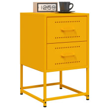 Berkfield Bedside Cabinets 2 pcs Mustard Yellow 36x39x60.5 cm Steel