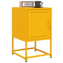 Berkfield Bedside Cabinets 2 pcs Mustard Yellow 36x39x60.5 cm Steel