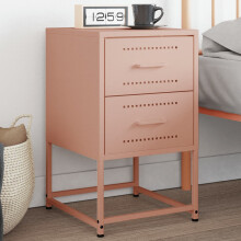 Berkfield Bedside Cabinet Pink 36x39x60.5 cm Steel