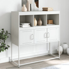 Berkfield Sideboard White 100.5x39x107 cm Steel