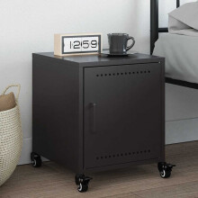 Berkfield Bedside Cabinet Black 36x39x43.5 cm Steel