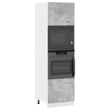 Berkfield Microwave Cabinet Lyon Concrete Grey 60x57x207 cm Engineered Wood