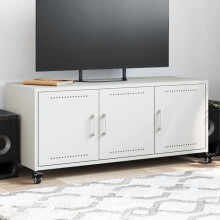 Berkfield TV Cabinet White 100.5x39x43.5 cm Steel