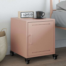 Berkfield Bedside Cabinet Pink 36x38.5x43.5 cm Steel