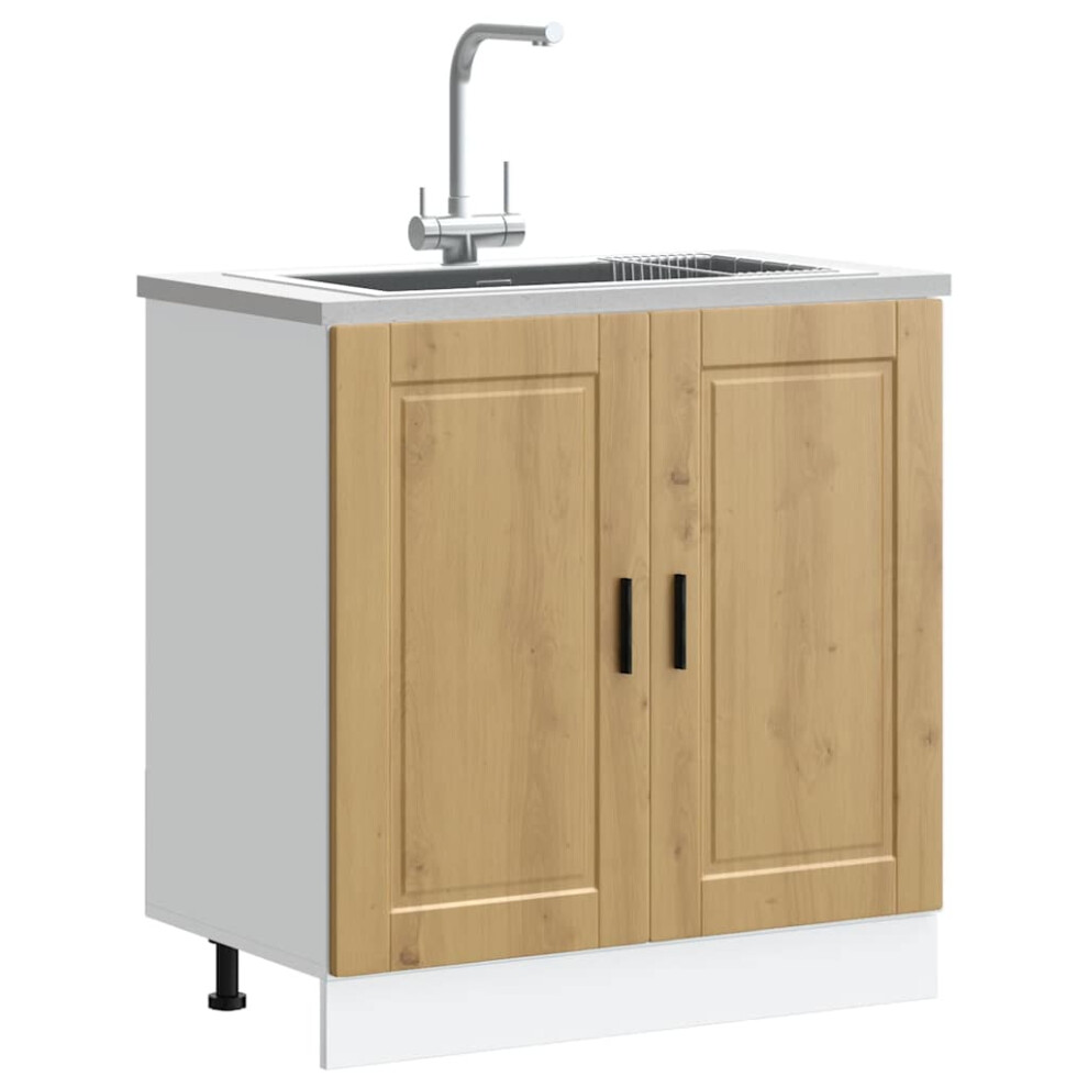 Berkfield Sink Base Cabinetâ "Porto" Artisan Oak 80X46x81.5 Cmâ Engineered Wood 9115362147391