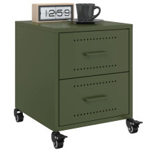 Berkfield Bedside Cabinets 2 pcs Olive Green 36x39x43.5 cm Steel