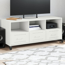 Berkfield TV Cabinet White 100.5x39x43.5 cm Steel