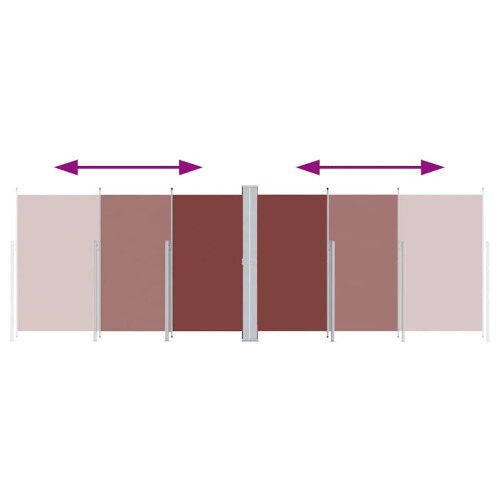 Berkfield Retractable Side Awning Brown 200x600 cm 2
