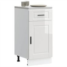 Berkfield Kitchen Base Cabinet†Porto High Gloss White Engineered Wood