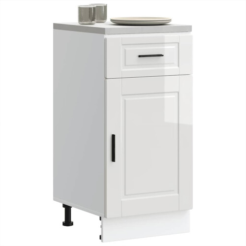 Berkfield Kitchen Base Cabinet†Porto High Gloss White Engineered Wood